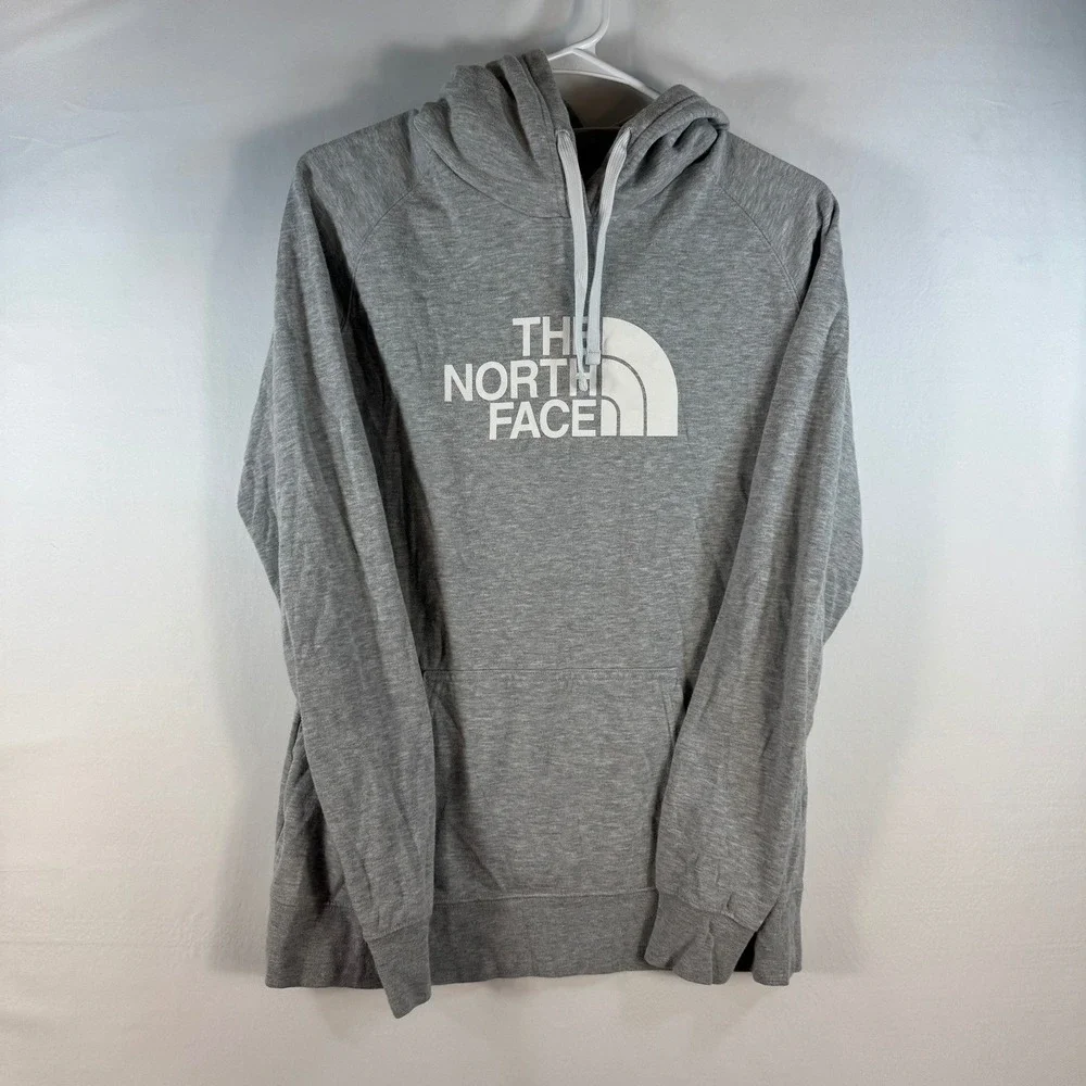 The North Face Mens Gray Half Dome Logo Pullover Hoodie Sweatshirt Medium